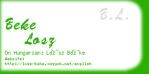 beke losz business card